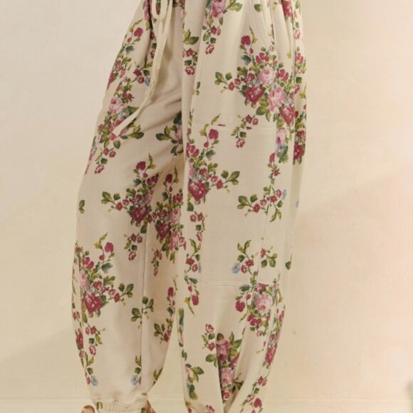 Floral French Terry Joggers Bottom ONLY - Picture 11 of 13